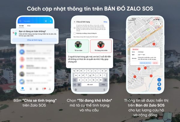 Zalo SOS cấp tốc triển khai tính năng mới trong 24 giờ: Ra mắt bản đồ cứu hộ khẩn cấp cho người dân vùng lũ