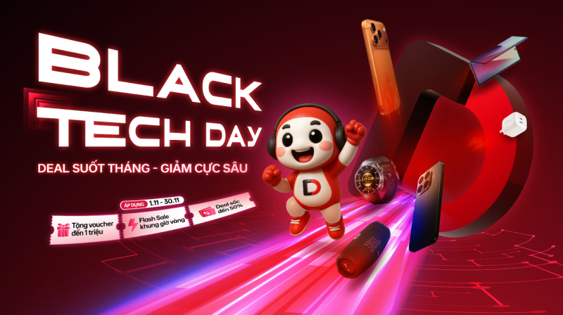 “Black Tech Day” lớn nhất năm: Điện thoại giảm gần 10 triệu đồng, phụ kiện từ 9.000 đồng