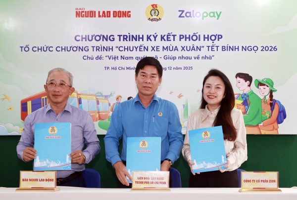 Liên đoàn Lao động TP.HCM, Báo Người Lao Động và Zalopay tiếp tục phối hợp triển khai “Chuyến xe mùa Xuân – Giúp nhau về nhà” mùa 2