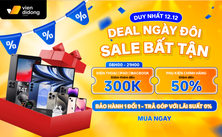 Ngày đôi cuối cùng của năm: Điện thoại, MacBook, iPad cũ giảm sâu, phụ kiện về nửa giá