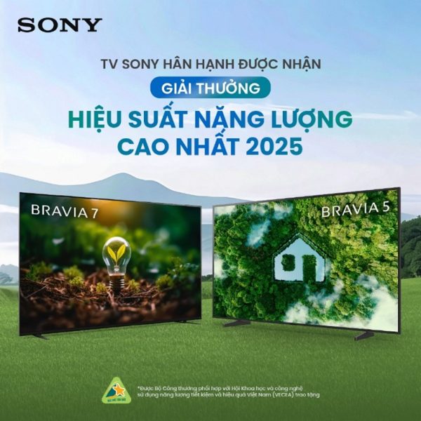 Sony lập “cú đúp” giải thưởng: Dẫn đầu thương hiệu TV có hiệu suất năng lượng cao và được người dùng yêu thích