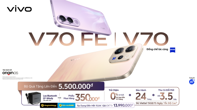 vivo ra mắt V70 và V70 FE tại Việt Nam, tập trung nâng cấp nhiếp ảnh và AI