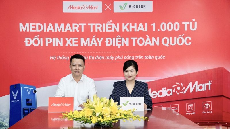 V-Green và MediaMart triển khai 1.000 tủ đổi pin xe máy điện trong tháng 5/2026