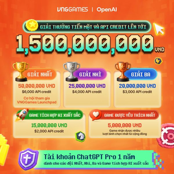 VNGGames khởi động cuộc thi làm game AI “Prompt To Play”, quỹ giải thưởng 1,5 tỷ đồng VNGGames khởi động cuộc thi làm game AI “Prompt To Play”, quỹ giải thưởng 1,5 tỷ đồng