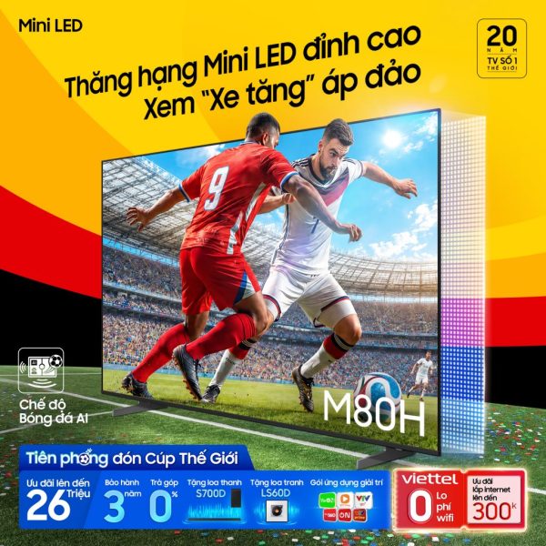 Samsung AI TV tung ưu đãi hấp dẫn, nâng tầm trải nghiệm World Cup 2026 với Vision AI Companion và Chế độ Bóng đá AI Samsung AI TV tung ưu đãi hấp dẫn, nâng tầm trải nghiệm World Cup 2026 với Vision AI Companion và Chế độ Bóng đá AI