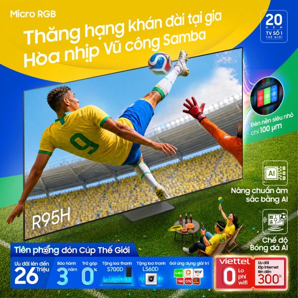 Samsung AI TV tung ưu đãi hấp dẫn, nâng tầm trải nghiệm World Cup 2026 với Vision AI Companion và Chế độ Bóng đá AI Samsung AI TV tung ưu đãi hấp dẫn, nâng tầm trải nghiệm World Cup 2026 với Vision AI Companion và Chế độ Bóng đá AI