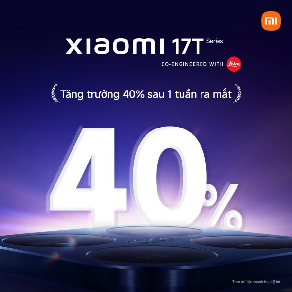 Xiaomi 17T Series ghi nhận doanh số tăng 40% sau tuần đầu ra mắt Xiaomi 17T Series ghi nhận doanh số tăng 40% sau tuần đầu ra mắt