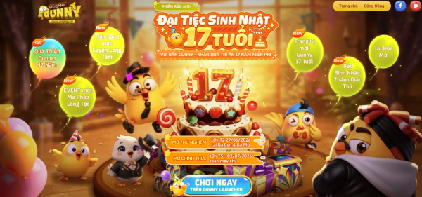 Gunny PC đón sinh nhật 17 tuổi với phiên bản mới cùng gói quà lên tới 1,7 triệu xu