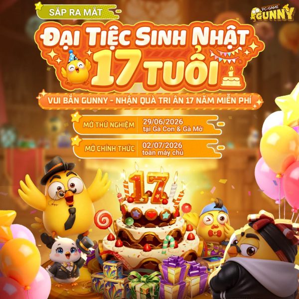 Gunny PC đón sinh nhật 17 tuổi với phiên bản mới cùng gói quà lên tới 1,7 triệu xu Gunny PC đón sinh nhật 17 tuổi với phiên bản mới cùng gói quà lên tới 1,7 triệu xu