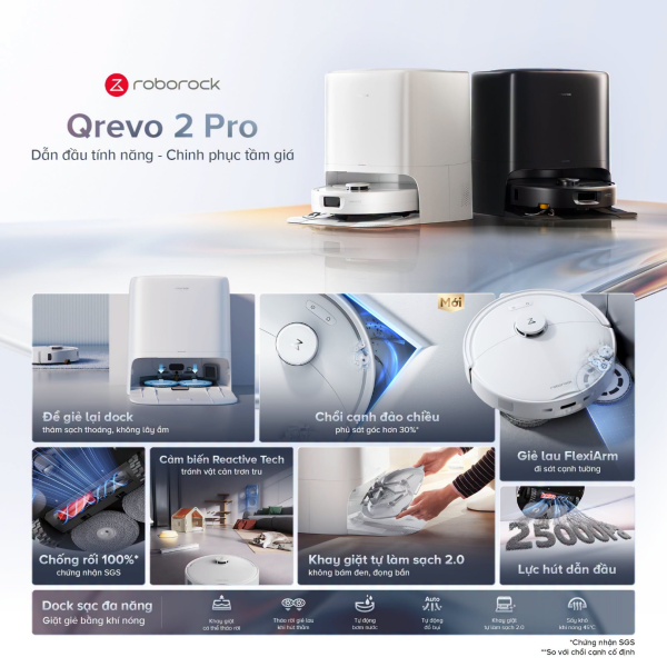 Roborock Qrevo 2 Pro lên kệ, giá khuyến mại mở bán 13,49 triệu đồng kèm quà tặng Roborock Qrevo 2 Pro lên kệ, giá khuyến mại mở bán 13,49 triệu đồng kèm quà tặng