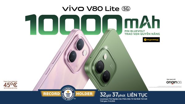 vivo V80 Lite 5G xác lập Kỷ lục Guinness Thế giới với 32 giờ 37 phút hoạt động liên tục