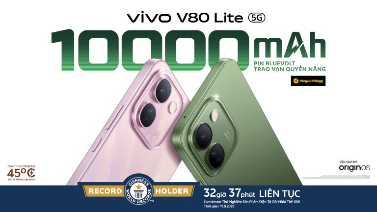 vivo V80 Lite 5G xác lập Kỷ lục Guinness Thế giới với 32 giờ 37 phút hoạt động liên tục