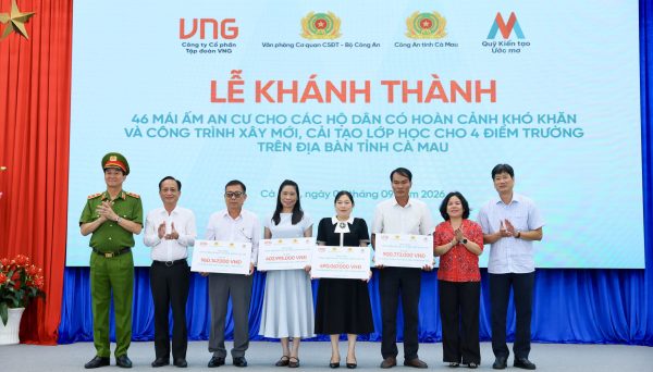 VNG và Quỹ Kiến tạo Ước mơ hỗ trợ gần 8,5 tỷ đồng cải thiện nhà ở, trường học tại Cà Mau