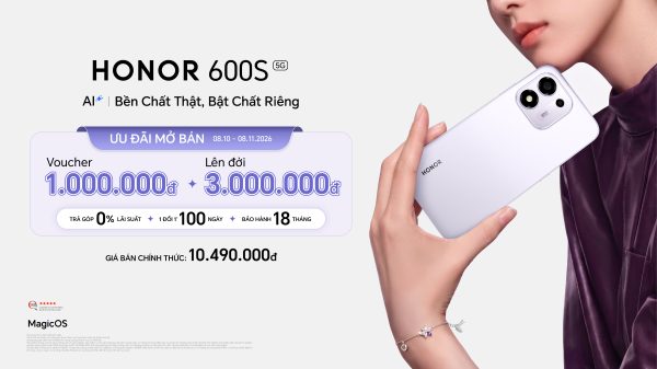 HONOR 600S ra mắt tại Việt Nam, nổi bật về độ bền, pin 8.100mAh và tích hợp nút AI HONOR 600S ra mắt tại Việt Nam, nổi bật về độ bền, pin 8.100mAh và tích hợp nút AI