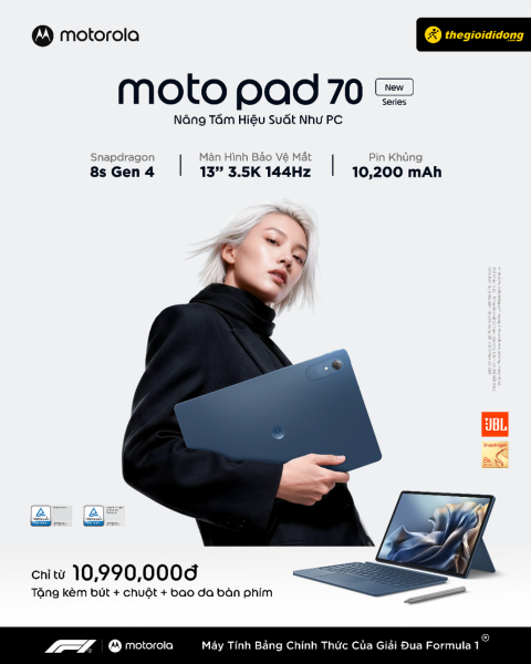 Motorola ra mắt bộ ba máy tính bảng Moto Pad tại Việt Nam, tích hợp AI và chế độ PC Mode