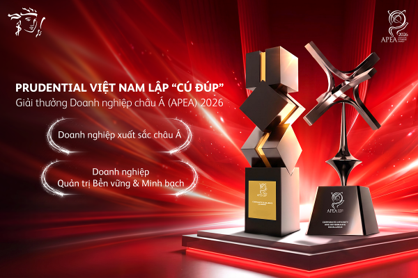 Prudential Việt Nam nhận cú đúp giải thưởng APEA 2026 Prudential Việt Nam nhận cú đúp giải thưởng APEA 2026