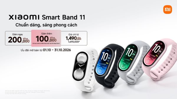 Xiaomi Smart Band 11 ra mắt tại Việt Nam với màn hình 2.000 nit, pin 21 ngày